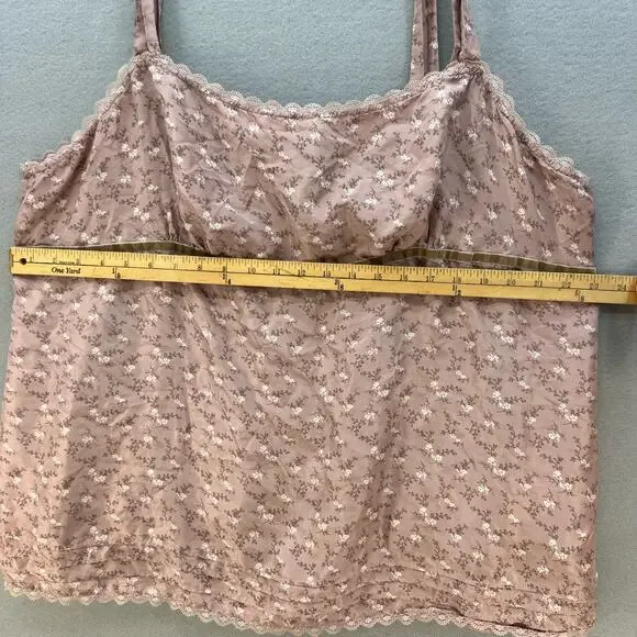 Tommy Hilfiger Women's Y2K Babydoll Tank Top Size 24 Floral Pattern Silk 90s - Picture 9 of 12